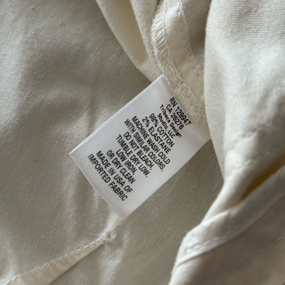 Nili Lotan Shon Cotton Pant Cream size 2 - Picture 6 of 6
